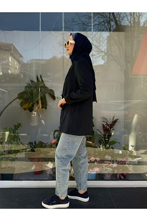 کت حجاب سرمه ای رگولار QOOQ STORE - کد 879334408