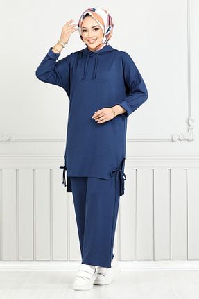 ست بالاتنه و پائین تنه سرمه ای زنانه بافتنی ModaMerve - کد 879380335