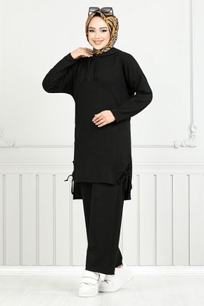 ست بالاتنه و پائین تنه مشکی زنانه بافتنی ModaMerve - کد 879380307