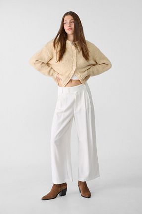 شلوار نباتی زنانه ویسکون Stradivarius - کد 813621167