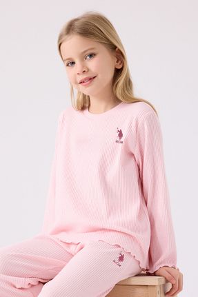 ست بالاتنه و پائین تنه صورتی بچه گانه بافت U.S. Polo Assn. - کد 879403410