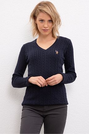 پلیور سرمه ای زنانه ساده U.S. Polo Assn. - کد 31316963
