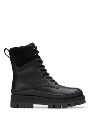بوت / نیم بوت مشکی زنانه پاشنه تخت CLARKS - کد 879405564