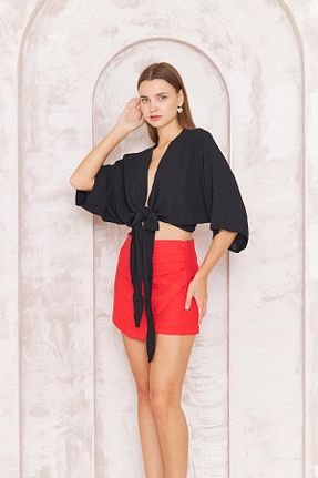 کیمونو و کافتان مشکی زنانه پلی استر Darlin Moda - کد 849909035