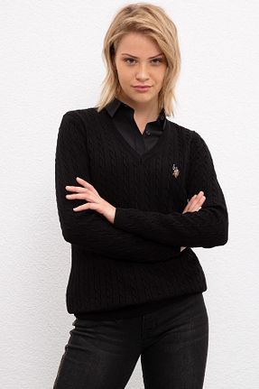 پلیور مشکی زنانه ساده U.S. Polo Assn. - کد 31316981