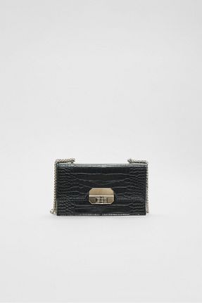 کیف دوشی مشکی زنانه پلی اورتان Stradivarius - کد 879434807