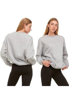 سوئیشرت طوسی زنانه ساده SİETE - کد 876812714