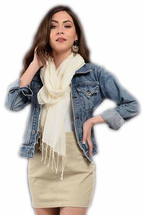 دستمال گردن نباتی زنانه پنبه ای Dosimira - کد 34467646