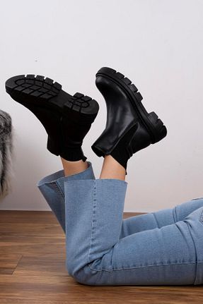 بوت / نیم بوت مشکی زنانه چرم مصنوعی sovrana - کد 879451495