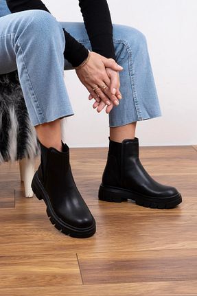 بوت / نیم بوت مشکی زنانه چرم مصنوعی sovrana - کد 879451495