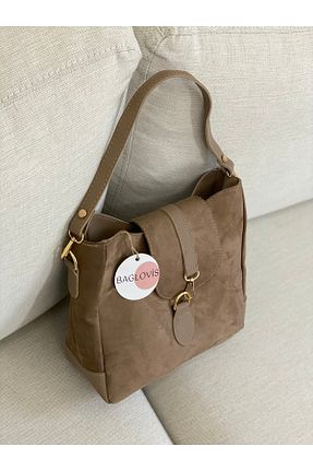 کیف دوشی بژ زنانه جیر BAGLOVİS - کد 879486331