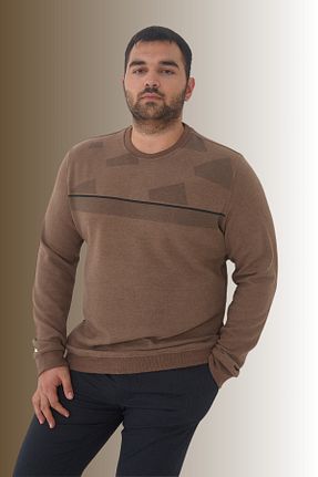 سوئیشرت سایز بزرگ قهوه ای مردانه سایز بزرگ Maccali - کد 878245114