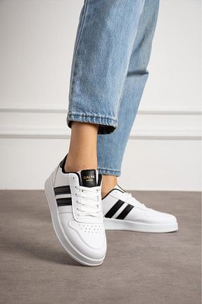 کفش اسنیکر سفید زنانه بند دار galya shoes - کد 849661124