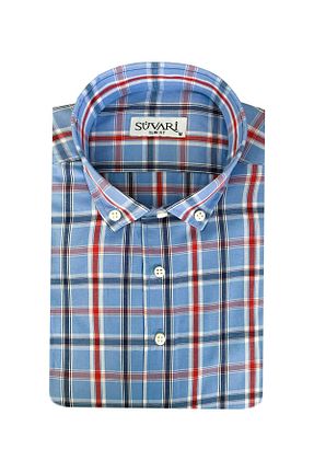 پیراهن آبی مردانه اسلیم فیت SÜVARİ - کد 802600862