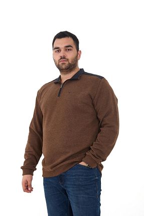 سوئیشرت سایز بزرگ قهوه ای مردانه سایز بزرگ Maccali - کد 878346809