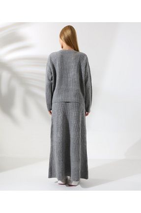 ست بالاتنه و پائین تنه طوسی زنانه تریکو eflanmoda - کد 879496058