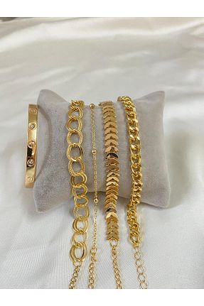 دستبند جواهر طلائی زنانه زیرکن X-Lady Accessories - کد 731441344