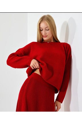 ست بالاتنه و پائین تنه قرمز زنانه تریکو eflanmoda - کد 879496090