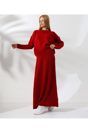 ست بالاتنه و پائین تنه قرمز زنانه تریکو eflanmoda - کد 879496090