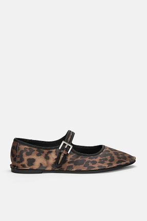 کفش کلاسیک قهوه ای زنانه چرم لاکی Pull & Bear - کد 879544157