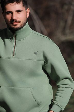 سوئیشرت سبز مردانه ساده Whish - کد 878704903