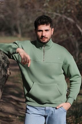 سوئیشرت سبز مردانه ساده Whish - کد 878704903