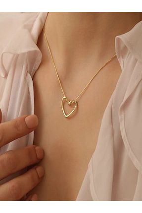 گردنبند استیل ( فولاد ) زرد زنانه استیل ضد زنگ Nisantasimoda - کد 879484957