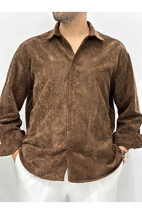 پیراهن قهوه ای مردانه Relaxed gokhandemircicollection - کد 879609655