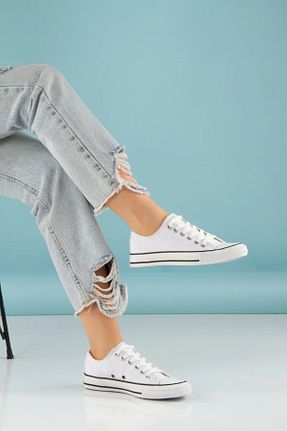 کفش اسنیکر سفید زنانه بند دار ELİTE STEP - کد 879602941