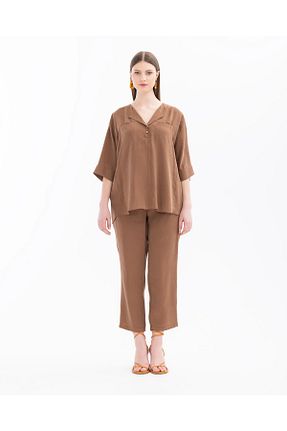 بلوز قهوه ای زنانه ساده SEÇİLSTORE - کد 879682192