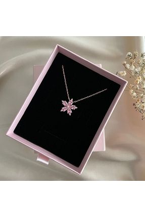 گردنبند نقره صورتی زنانه 925 عیار Lovera Jewellery - کد 879666049