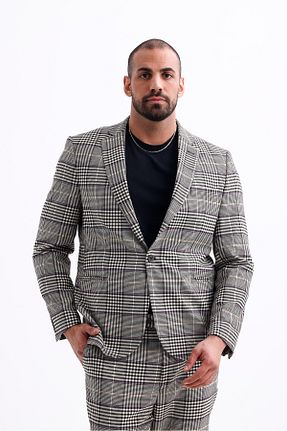 کت سایز بزرگ طوسی مردانه پارچه Koch London - کد 879693004