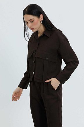 پیراهن قهوه ای زنانه رگولار MEZZURA - کد 879685589