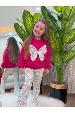 ست بالاتنه و پائین تنه صورتی بچه گانه بافت GÖKJOY BUTİK - کد 879715430