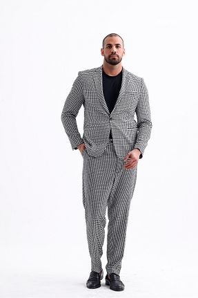 کت سایز بزرگ مشکی مردانه پارچه Koch London - کد 879766661