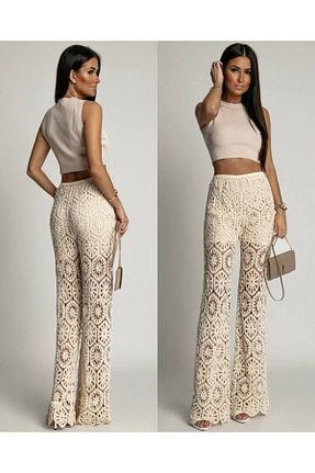 شلوار بژ زنانه بافتنی NEW STATION - کد 879683912