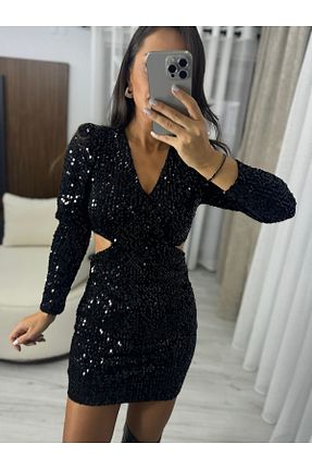لباس مشکی زنانه پولک دوزی caddstore - کد 879691469