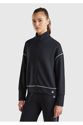 سوئیشرت مشکی زنانه ساده United Colors of Benetton - کد 879847200
