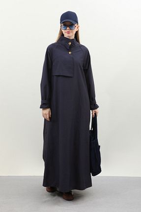 لباس حجاب سرمه ای زنانه اورسایز ZÜLAYS - کد 879857175