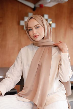 شال قهوه ای زنانه پنبه ای QASSA SHAL - کد 879854028