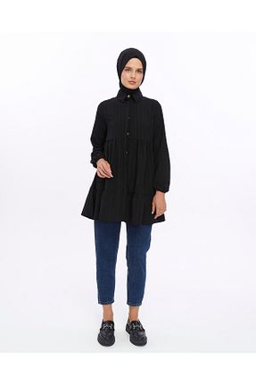 تونیک حجاب مشکی زنانه پنبه پلی استر BRN - کد 879876582