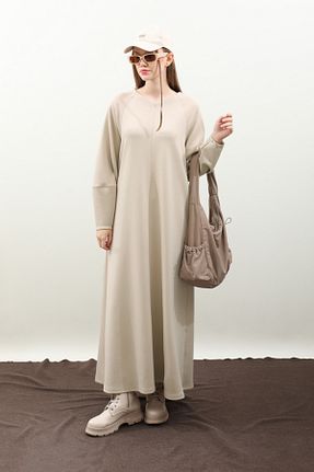 لباس حجاب بژ زنانه اورسایز ZÜLAYS - کد 879855348