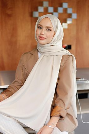 شال بژ زنانه پنبه ای QASSA SHAL - کد 879849908