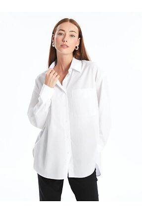 پیراهن سفید زنانه اورسایز LC Waikiki - کد 879869449