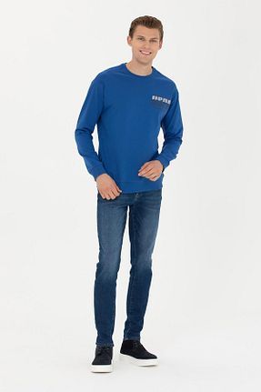 سوئیشرت آبی مردانه چاپی U.S. Polo Assn. - کد 879895584