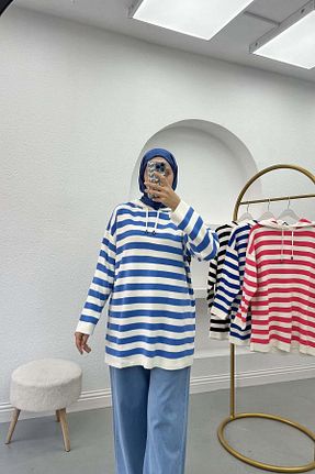 پلیور آبی زنانه رگولار Pardesü Dünyası - کد 879916680