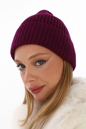 کلاه پشمی بنفش زنانه Cmf - کد 879920607