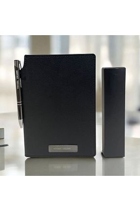 دفتر مشکی چرم وگان Eren Ofis - کد 879951340