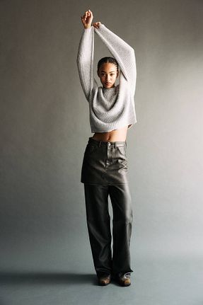 پلیور طوسی زنانه ساده Pull & Bear - کد 879935474