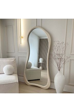 آینه بژ چوب Felicity Mirror - کد 893323086